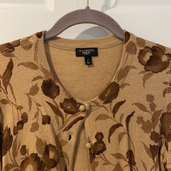 Super Soft Talbots Floral Print Cardigan Size P - Picture 5 of 11